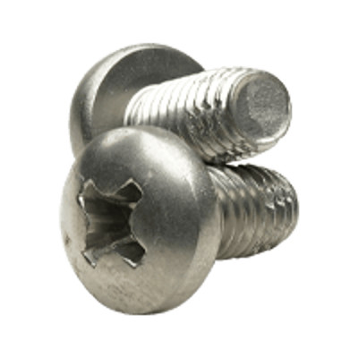 #10-24 x 1/2 Machine Screw, Pan Head Phillips, Type F, 410 Stainless, FT, 125PK