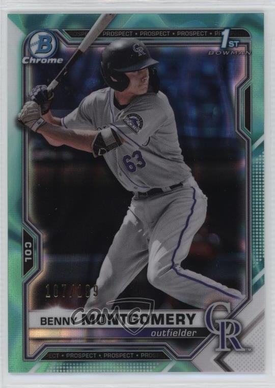 2021 Bowman Draft Chrome Aqua Lava Refractor /199 Benny Montgomery #BDC-84 09gj
