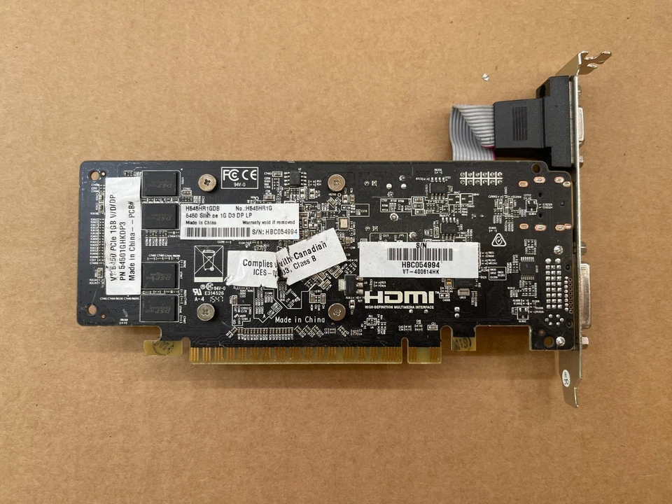 VISIONTEK VT 5450 H545HR1GDB Low-Profile Video Card PCIe 1GB VGA DisplayPort DVI - Image 3 of 4