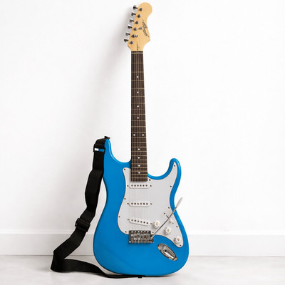 Standard E-Gitarre blau inkl. Schultergurt und Kabel Johnny Brook
