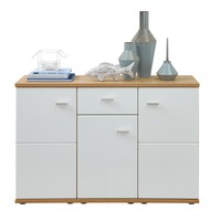 Sideboard - Weiß-Risseiche - 135 Cm Sideboard Kommode Tv Sideboard