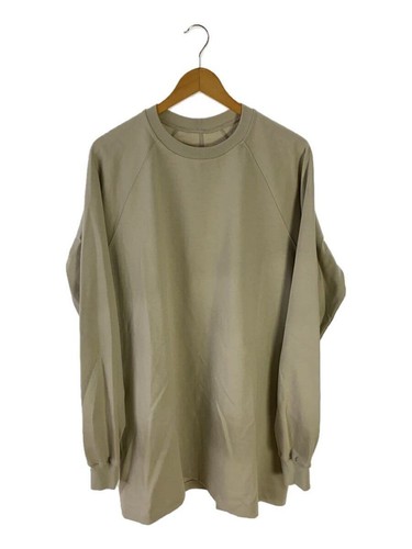 Rick Owens Long Sleeve T Shirt L Cotton Beige Plain RU01C4280-BA Used - Picture 1 of 6