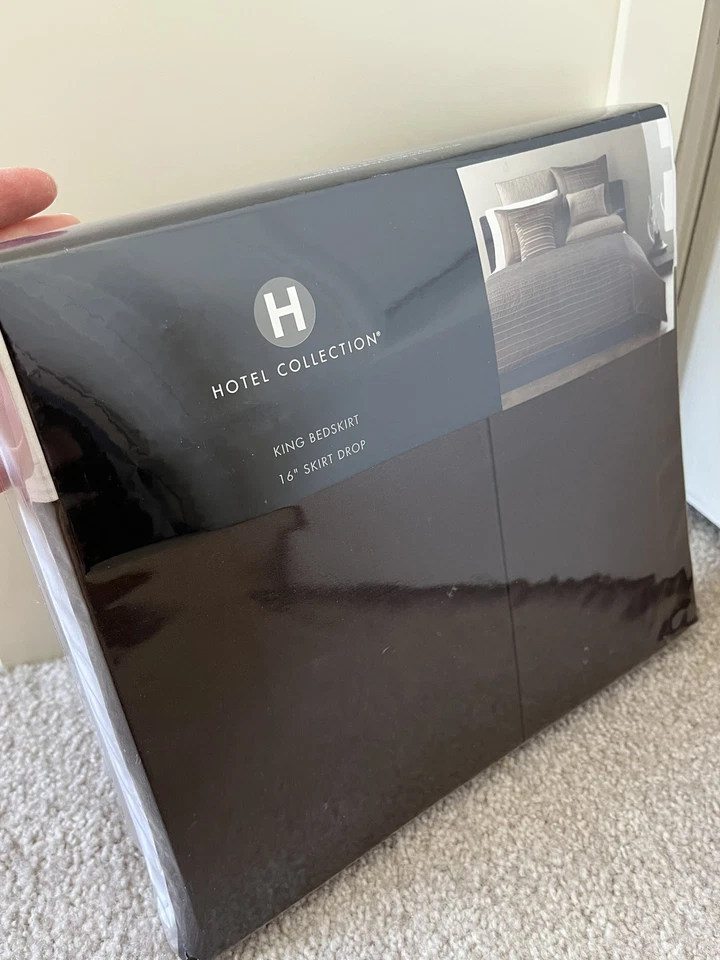 Falda de Cama Hotel Collection Strata KING Marrón, Falda de 16" pulgadas Gota, $150 ¡Nueva! Foto 2 de 4