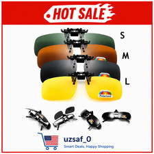 4 Color Grey Lenses Polarized Sunglasses Clip on Flip up UV 380 Driving Fishing