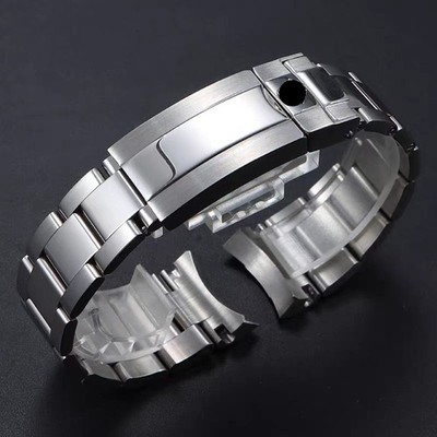 21MM Watch Band Bracelet Shiny Silver Sea-Dweller And Deepsea Fits for Rolex