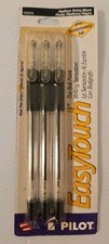 Vtg Pilot EasyTouch Capped Ballpoint Pen Medium Point Black Ink - 3 Pack New