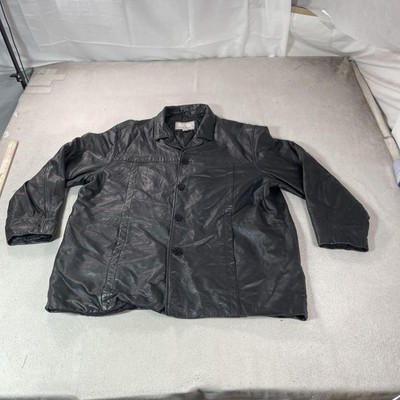 Wilsons Leather Coat Mens 2XL Black M Julian Thinsulate Lined
