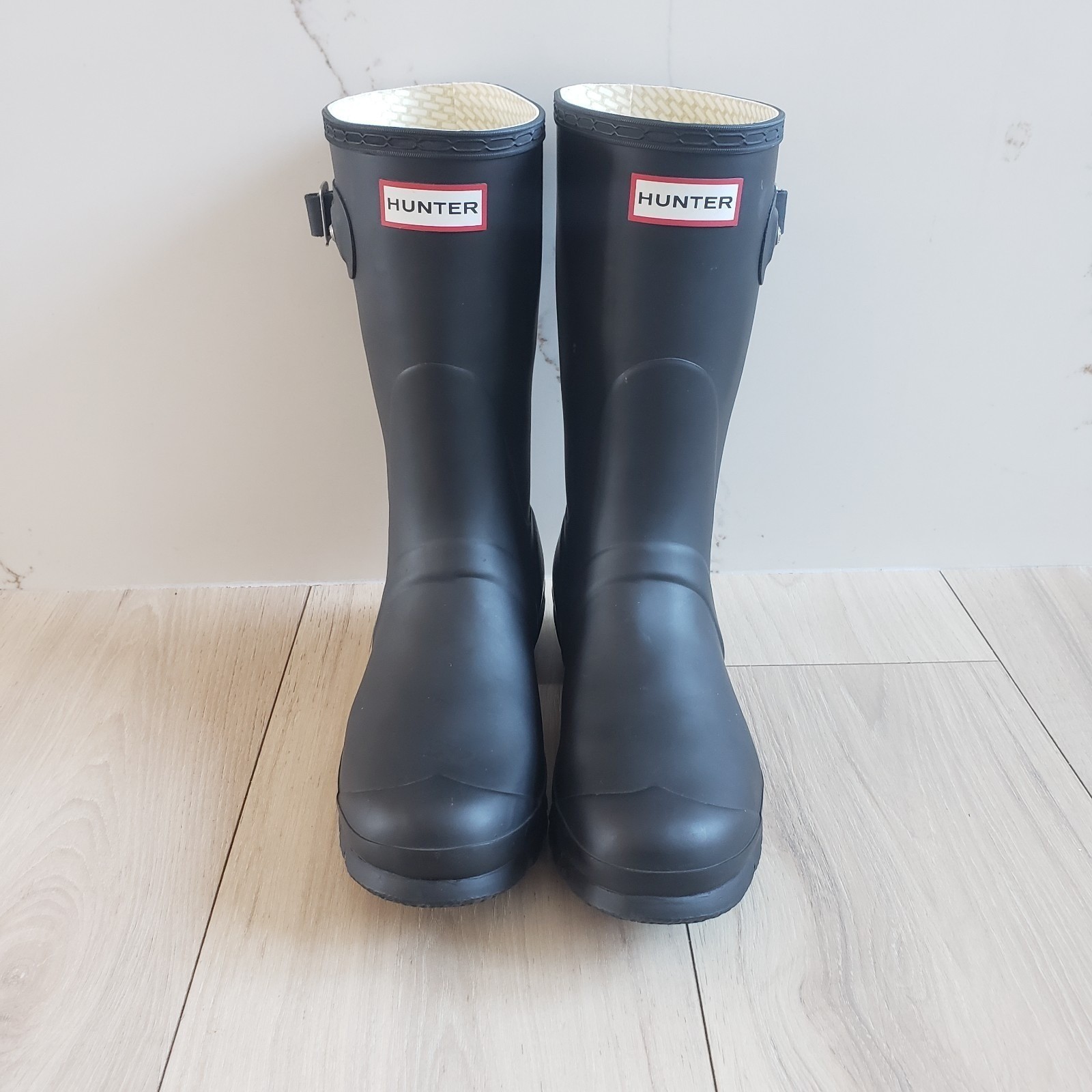 Hunter Rain Boots Unisex M11.5 W13.5 Black Waterproof Origin