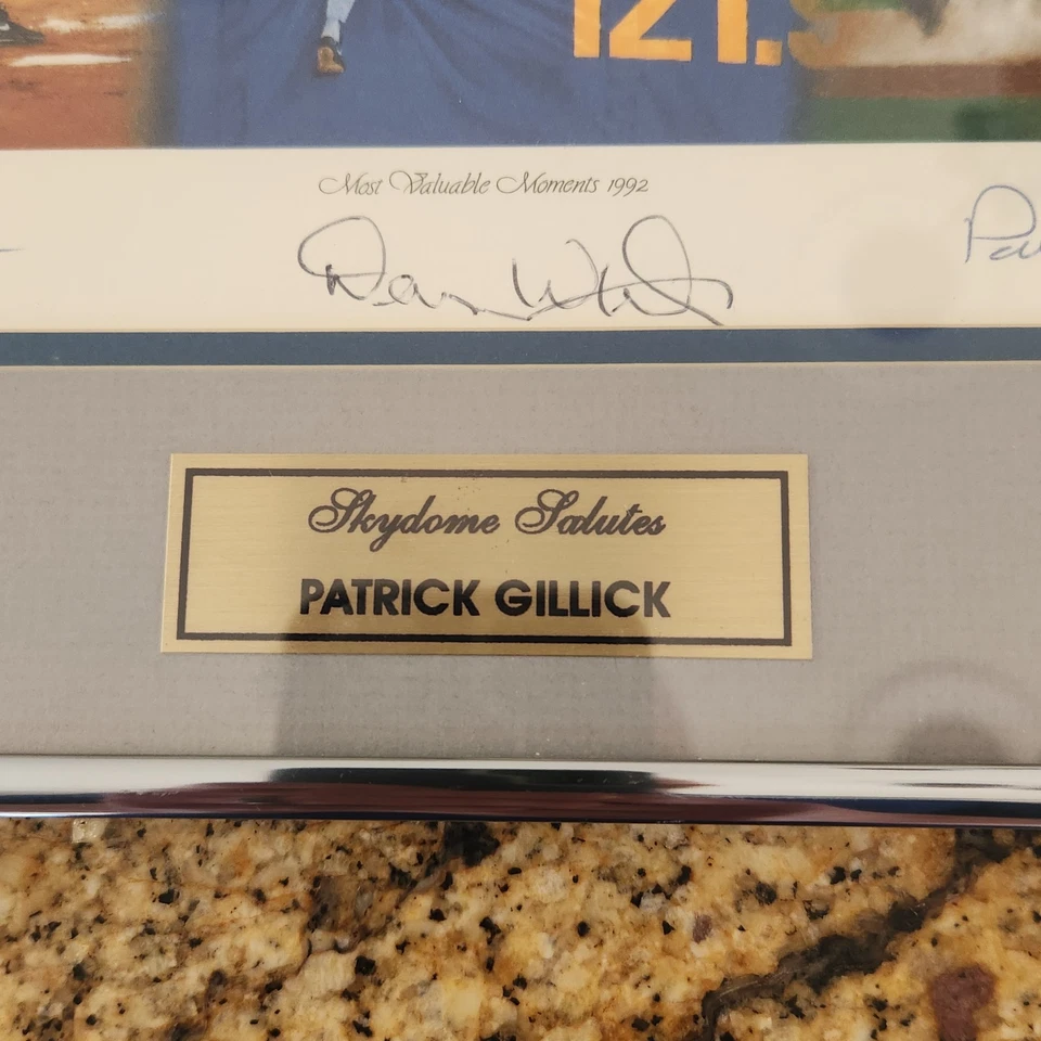 Pat Gillick '92 Toronto Blue Jays Serie Mundial GM Firmado Devon White Ed Sprague Foto 4 de 4