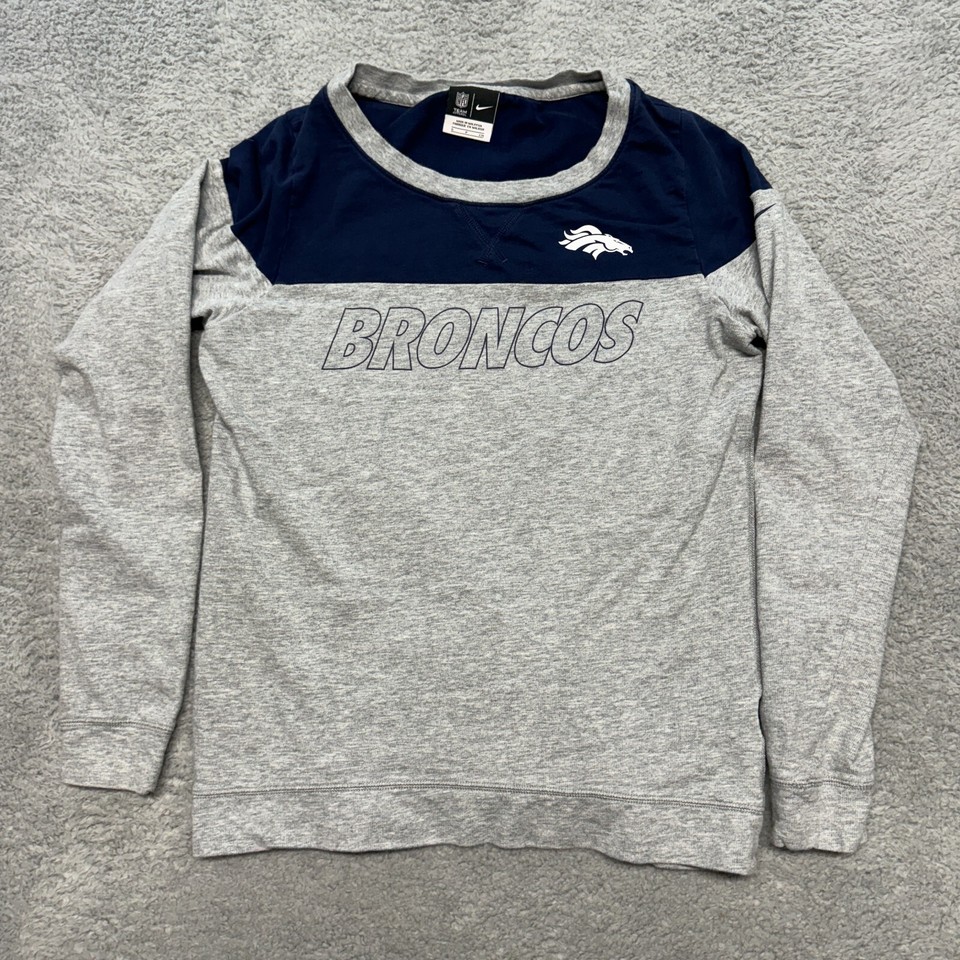 Denver Broncos NFL Nike Sweater Womens Small Grey Team Apparel Spell