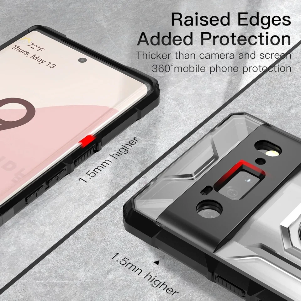 Funda AMZER Sainik con soporte de anillo magnético 360° para Google Pixel 6 Pro Foto 3 de 4