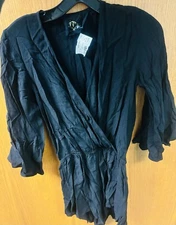 Blue Life Wild and Free Black Romper Size XS