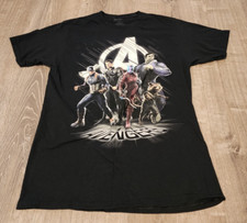 Men's Marvel Avenrgers T-Shirt * sz MEDIUM BLACK Captain America Thor hulk
