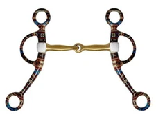 Showman Southwest Print Copper Argentine Snaffle Bit
