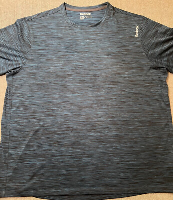 Reebok Mens Shirt Size 2XL XXL Blue Regular Fit Crew Neck Short