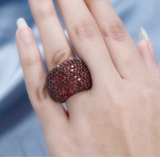 Red garnet 925 Silver ring