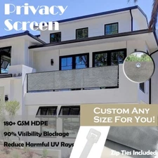 Custom Windscreen Privacy Fence Screen Shade Cover Balcony Railing in Grey