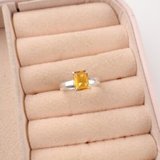 Natural Citrine Gemstone 925Sterling Silver Jewelry Handmade Ring For Women Gift