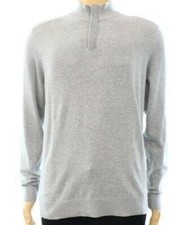 Alfani Men's Size XL Marled Quarter Zip Heather Gray Sweater NWT 70