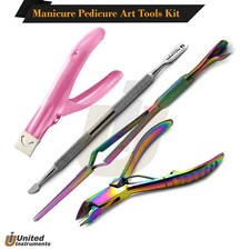 Cuticle Nipper Acrylic Clipper Nail Pusher Uv Gel Remover Pincher Magic Wand Set