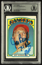 Jeff Burroughs Signed 1972 Topps #191 RC Inscribed 