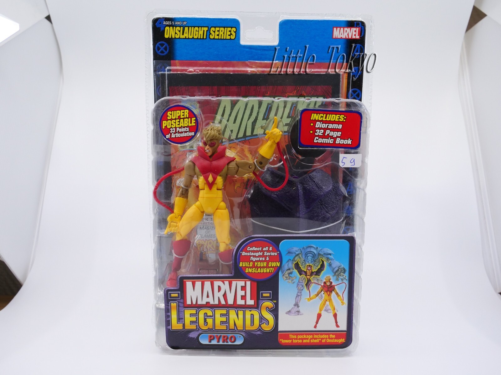 Figurine Pyro Marvel Legends Onslaught Series sous blister diorama original de 15 cm