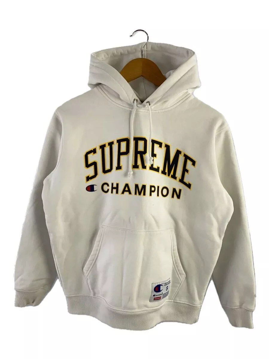 Sweat à capuche Supreme Hoodie Champion S coton blanc imprimé occasion