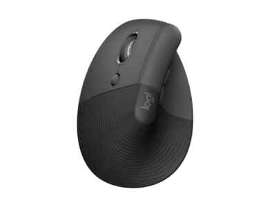 Logitech Lift Vertical Ergonomic Wireless Optical USB Mouse, Graphite (Left)