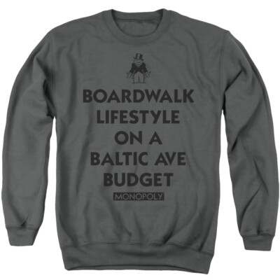 Monopoly Sweatshirt Boardwalk Lifestyle Charcoal Pullover
