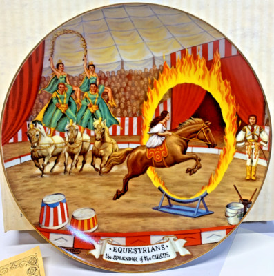 1981 - Ringling Bros Porcelain ''Equestrians'' Hamilton Collector Plate - Y
