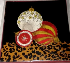 Set of 6 TIMELESS TRADITIONS Holiday Note Cards 5" x 5" - ORNAMENTS