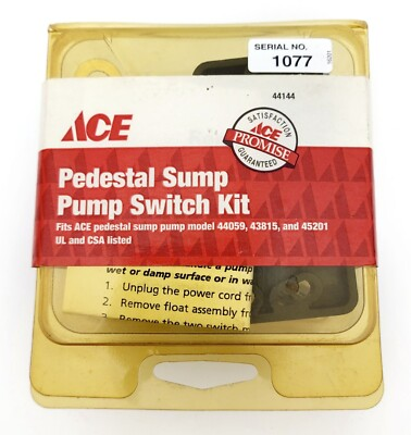 #ad Ace Pedestal Sump Pump Switch Kit 44144 Fits Ace Models 44059 43815 amp; 45201 New $11.50