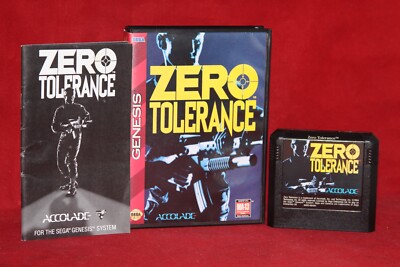Zero Tolerance (Sega Genesis, 1994) Authentic Game Cartridge, CIB Complete