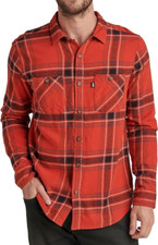 REEF Men's VAUGHN LS Flannel Shirt - Red - XL - NWT