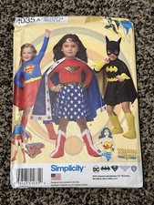 Simplicity 1035 Super Girl, Wonder Woman, Batgirl Costume Pattern Child's 3-8 UC