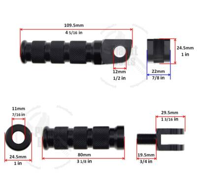Black Front Sport Foot Peg For Suzuki GSXR GSF 600 750 Step Round