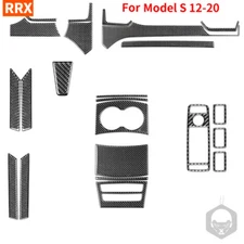 Real Carbon Fiber Auto Interior Trim Set Cover Decal for Tesla Model  S 12-20