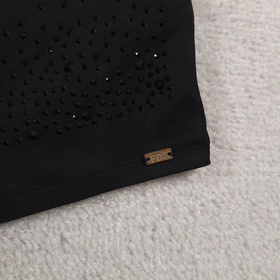 Camisa vaquera francesa FDJ para mujer XXL negra con tachuelas sin mangas cuchara sin mangas Foto 4 de 4