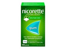 Nicorette Gum 2mg. ULTRA FRESH MINT 105 pcs. Exp: 03/2026. New