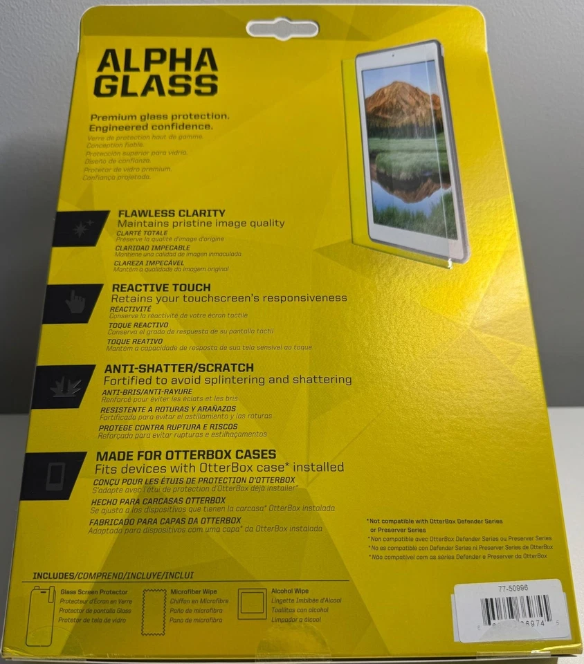 Genuine OTTERBOX Alpha Glass Screen Cover for Samsung Galaxy Tab Active 1st Gen - Image 2 of 2