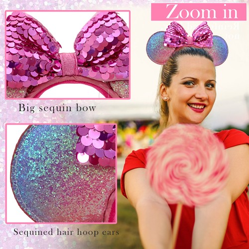 Disney Parks Shanghai 5th Anniversary Sequins Minnie Mouse Ear Headband ๐ - Picture 5 of 9