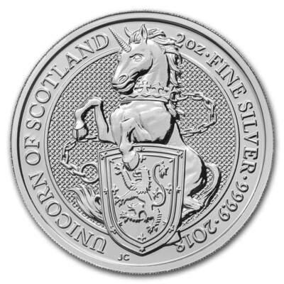 2016-2021 Great Britain Queen's Beast 2 oz Silver Coins - 11