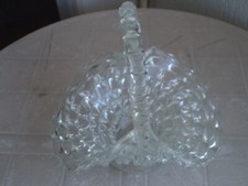 ANTICO CESTINO CENTROTAVOLA PORTA BONBON CARAMELLE IN VETRO ANNI 30-40