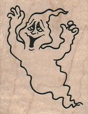 Ghost 2 x 2 1/2" Rubber Stamp, Halloween Stamp, Halloween Crafts