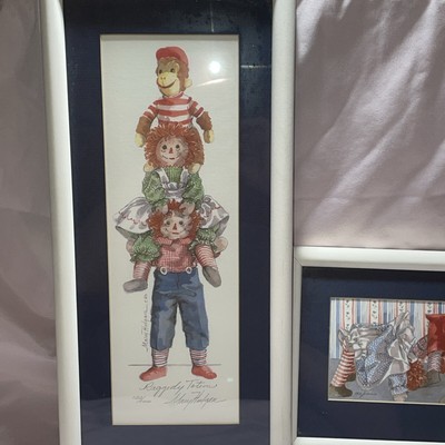 Raggedy Ann and  Andy Totem Family 122 & Tumbling Rags 182/1000 Hulgan signed fr