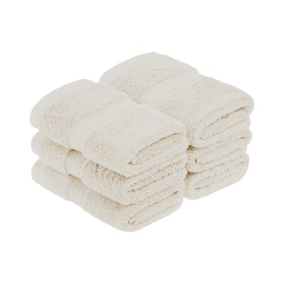 Egyptian Cotton Pile Heavyweight Soft 800GSM Face Towels Washcloth Set of 6
