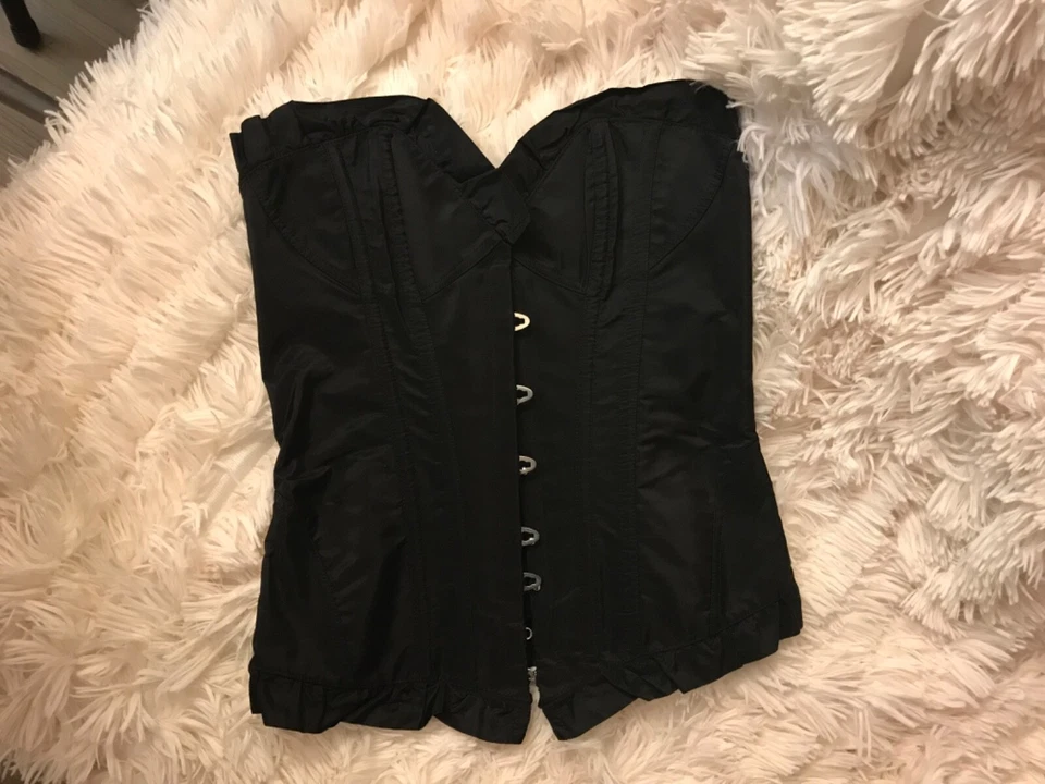 AGENT PROVOCATEUR Black Gwendoline Ruffle Lace Up Back Corset Excellent! - Image 2 of 2