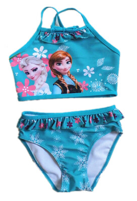 Mädchen Frozen Elsa & Anna Türkis Bademode Badeanzug Schwimmanzug FR39
