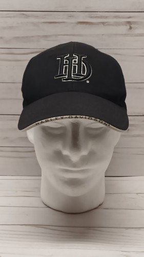 Harley Davidson Hat Cap Hook & loop OSFA Black Logo Embroidered