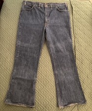 Vintage Levi  s Jeans Orange Blank Tab 646 0217 No Care Label Flare/ Boot Cut